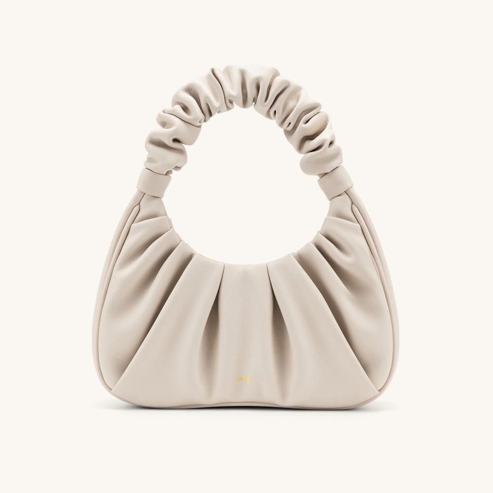 Elegant Cream Ruched Handle Bag